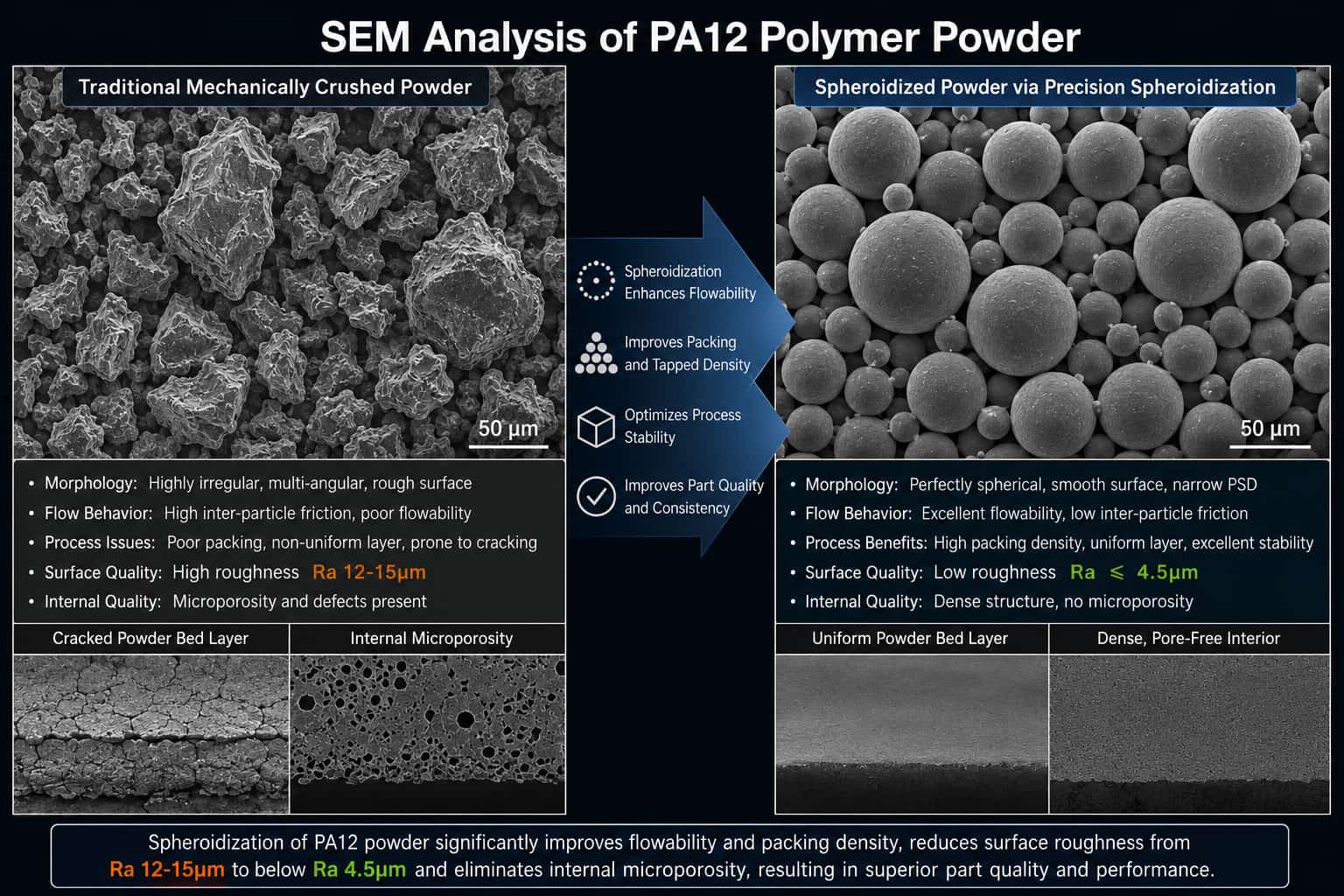SEM analysis of PA12 polymer powder