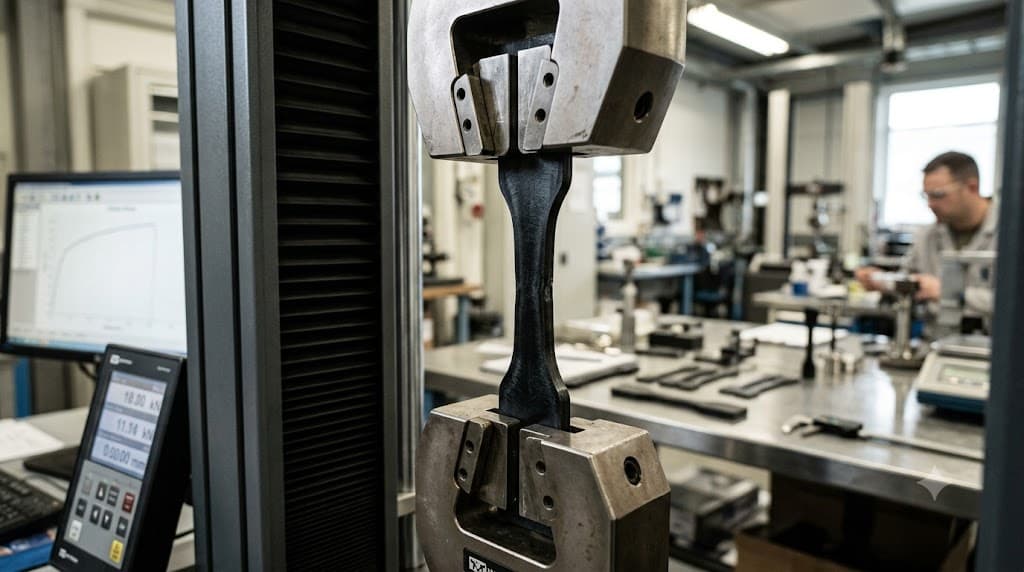 PA66 reinforced plastic Tensile mechanical test on glass fiber reinforced nylon